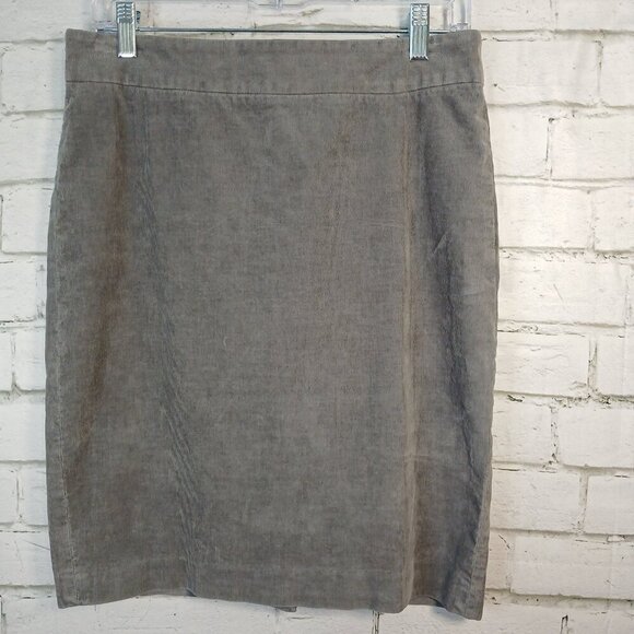 J. CREW STRETCH CORDUROY GRAY SKIRT, SIZE 6, GREAT CONDITION, WOMENS - Picture 2 of 6